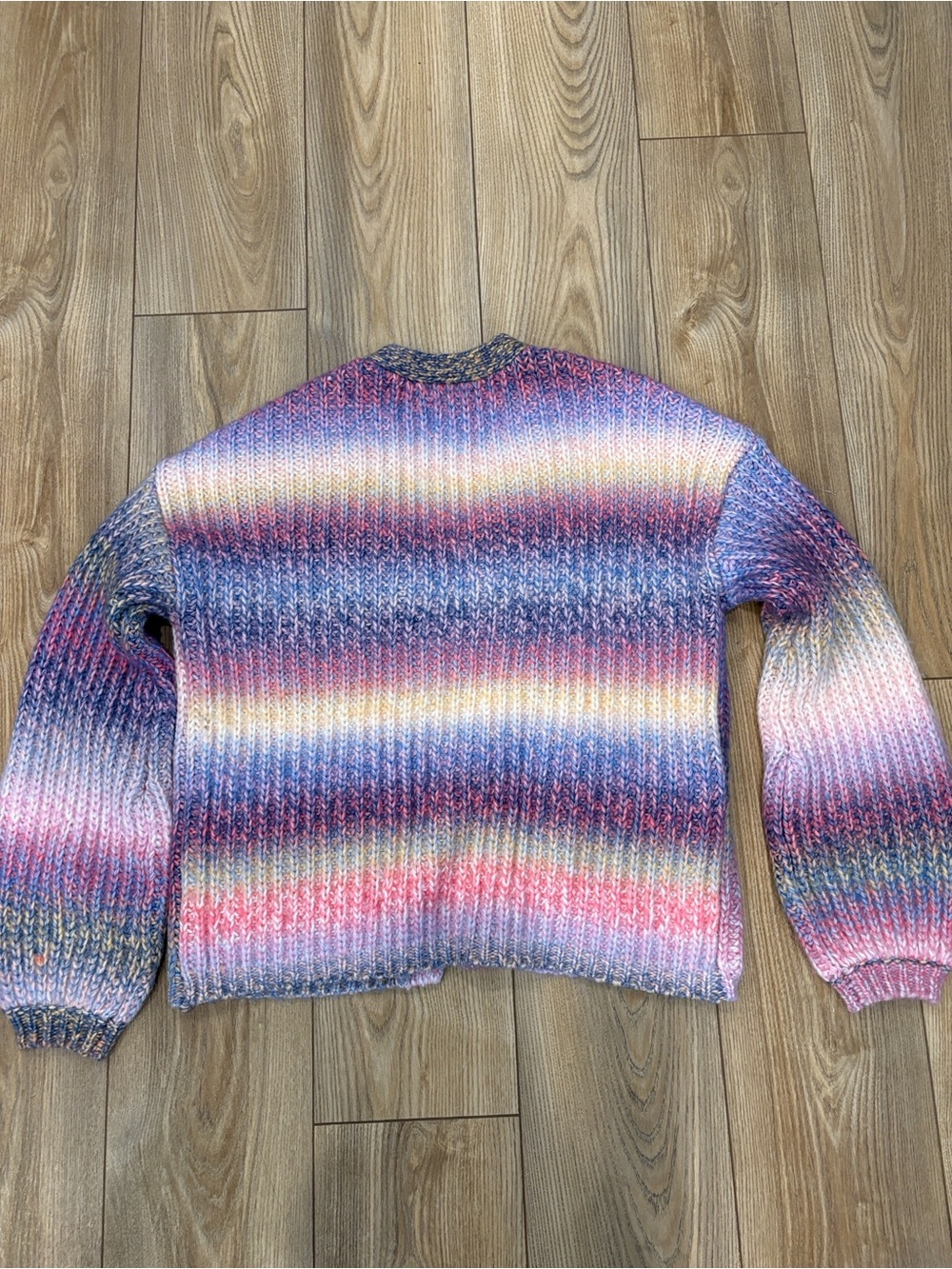 BB Dakota Pastel Multicolor V‑Neck Knit Cardigan - Pink, Purple, Blue, Cream - Picture 5 of 5